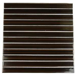   Loft Dark Chocolate 1X12 1/4 Sheet Glass Tile Sample