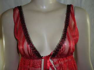 Vintage Fredericks Hollywood Red Teddy Gown Lingere  