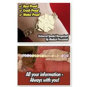  As Seen on TV MD Bracelet Medical ID Bracelet in GOLD 