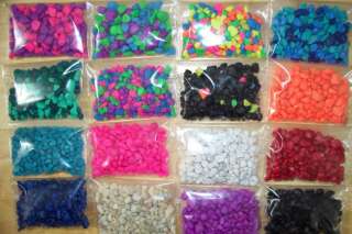 16 Bags Of Colorful Craft Rock Pebble Stones Asst GLOW  