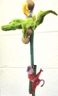 antique MONKEY CARNIVAL STICK TOY wood pipe cleaner  