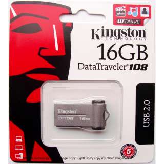 Kingston DataTraveler 108 USB 16GB 16G Blue White Flash Pen DT108/16GB 