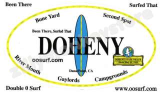 Doheny Dana Point Decal Surfing Bumper Sticker   