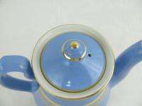   Pottery China #069 Philadelphia Teapot Cadet Blue Gold 6 Cup  