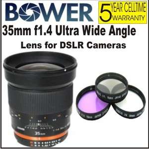 BOWER 35MM F1.4 WIDE ANGLE LENS FOR CANON EOS & REBEL DSLR 