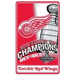 Detroit Red Wings 2009 NHL Stanley Cup Champions 7 x 12 Red Plastic 