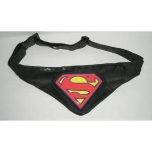  Leather Superman Fanny Pack / Waist Pack; black 