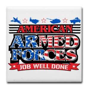  Tile Coaster (Set 4) American Armed Forces Army Navy Air 