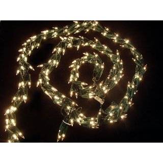 Christmas Light Garland with 300 Clear Mini Lights   Green Wire