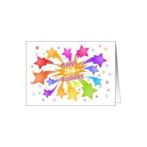 34 Years Birthday Card Shooting Stars Card : Toys & Games : 