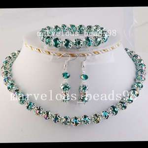 Peacock Crystal Bound Necklace Bracelet Earrings G3705  