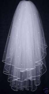 NEW 12 Styles White/Ivory Wedding Veils Bridal Cathedral Veil Free 
