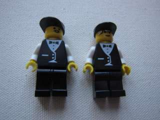 LEGO LOT OF 2 TOWN WAITER MINIFIGS MEN PEOPLE FIGS  