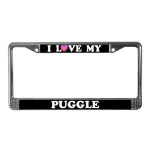 Love My Puggle Pets License Plate Frame by CafePress:  