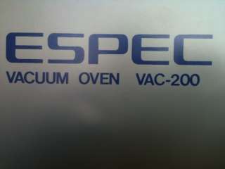 ESPEC VAC 200 Vacuum Oven / Incubator / Lab Oven  