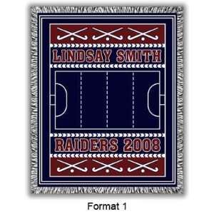  Classic Personalized Three Color Field Hockey Afghan