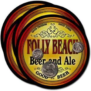 Folly Beach, SC Beer & Ale Coasters   4pk