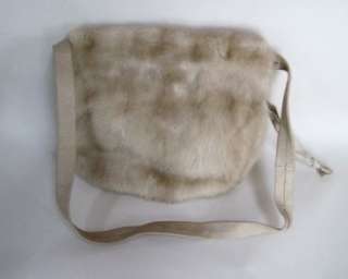 1960s Beige Mink Muff With Leather Strap Made in Germany  