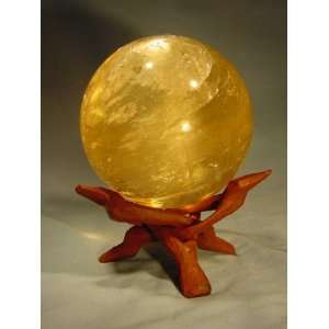 3 diameter golden orange calcite sphere lapidary 