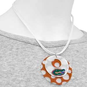 Florida Gators Orange Polka Dot Capiz Double Shell Necklace:  