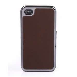  Plating Soft LeatherSkin Case for iPhone 4 Cell Phones 