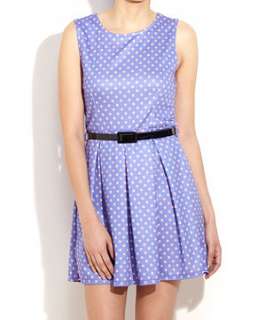 Lilac (Purple) Polka Dot Skater Dress  247935255  New Look