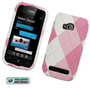  [Buy World] for Nokia Lumia 710 Fabric Case Pink Argyle 
