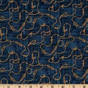  44 Wide Gone Sailing Knots Navy Fabric By The Yard: Arts 