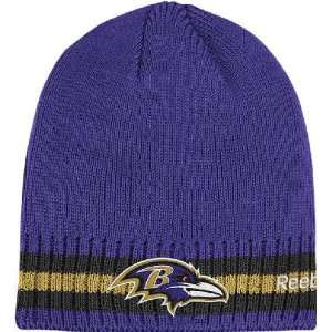  Reebok Baltimore Ravens Sideline Coaches Cuffless Knit Hat 