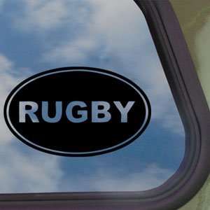  Rugby EURO OVAL Black Decal Car Truck Bumper Window 