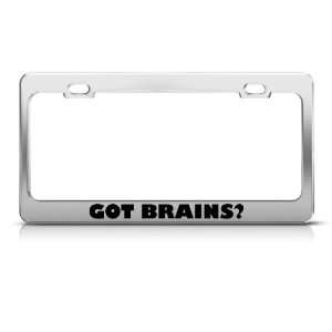  Got Brains Humor Funny Metal license plate frame Tag 
