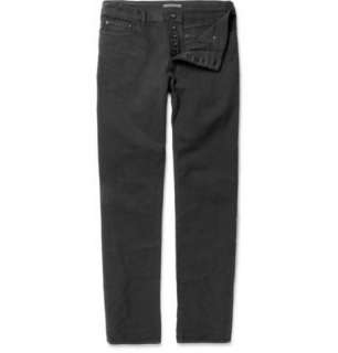   Jeans  Straight jeans  Slim Fit Cotton and Linen Blend Jeans
