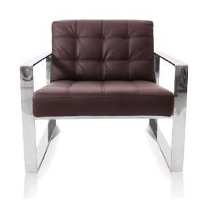  modern contemporary barcelona style brown leather lounge 