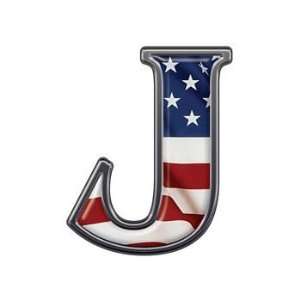  Reflective Letter J with Flag   8 h   REFLECTIVE 