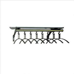 Light Grey Coat Rack with 8 Hooks, 8 Hangers, and Shelf Accent Stripe 