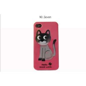   Cover for Iphone 4 4s 4g Iph2 Hello Red Cat Cell Phones & Accessories