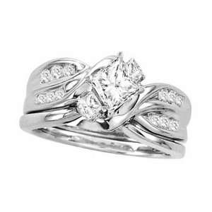 14K White Gold 0.9cttw Irresistable Prong Princess Diamond Bridal Ring 
