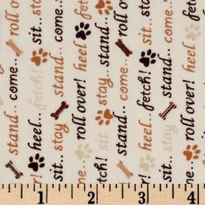  44 Wide A Dogs Life Commands White Fabric By The Yard 