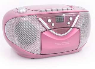 NEU rosa Ghettoblaster CD Player Boombox Radiorecorder Kassette Radio 