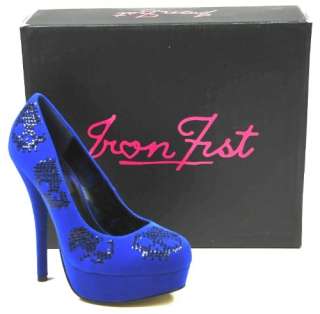 Iron Fist Sugar Hiccup Blue New Womens Hi Heels Shoes  