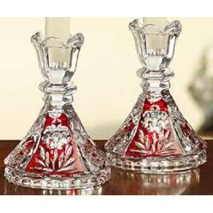  5H CANDLESTICK   Ruby Red   Pair 