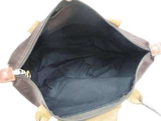 Longchamp Dark Brown Nylon/Leather Trim & Handle Lightweight Bag 