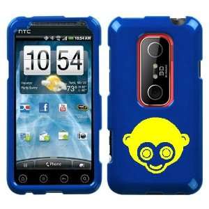  HTC EVO 3D YELLOW MONKEY ON A BLUE HARD CASE COVER 