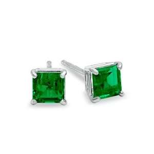   Cut Lab Created Emerald Stud Earrings in 10K Gold 4mm EMERALD Jewelry