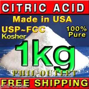 kg (2.2 lb) Citric Acid   Food Grade   FREE SHIPPING  
