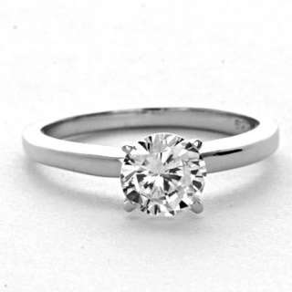 Round Solitaire Cubic Zirconia Sterling Silver Bridal Engagement 
