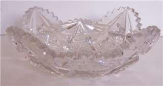 VTG American Brilliant Hand Cut Crystal Glass Candy Dish Bowl Pinwheel 