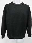 NANI BON Mens Black Wool Knit Crew Neck Long Sleeve Pullover Sweater 