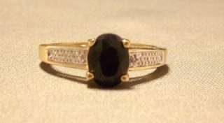 14 kt Gold Plated  Genuine Sapphire Ring Sz 7  