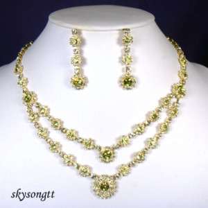 Swarovski Amber Crystal Pendant Necklace Set S1589A  